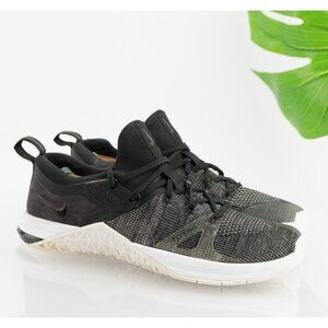 Nike Womens Metcon Flyknit Running Shoes Size 8.5 Black Trainer Crossfit Sneaker